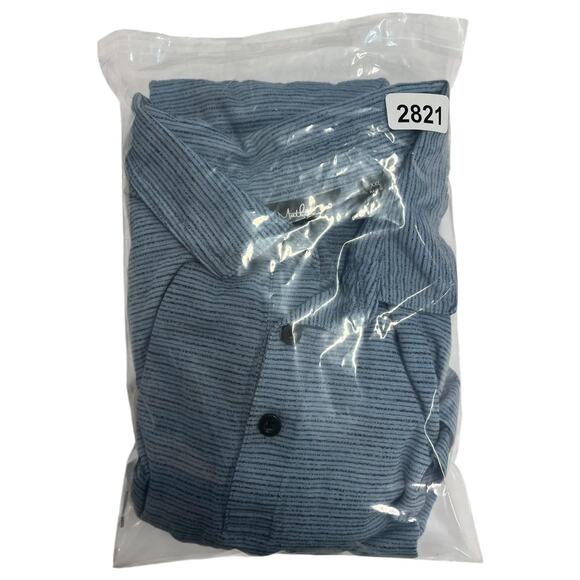 TravisMathew Polo Shirt Mens 2XL Blue Striped Golf Casual Performance Outdoor - Picture 14 of 15